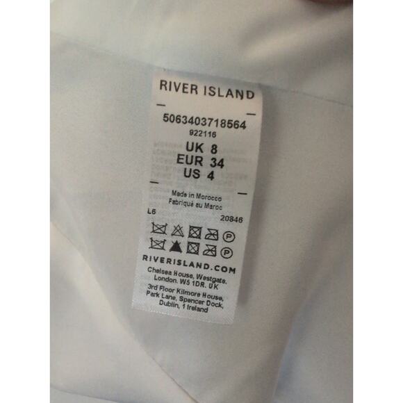 River Island | Blue Denim V-neck Blazer | Size 4 - Picture 5 of 6